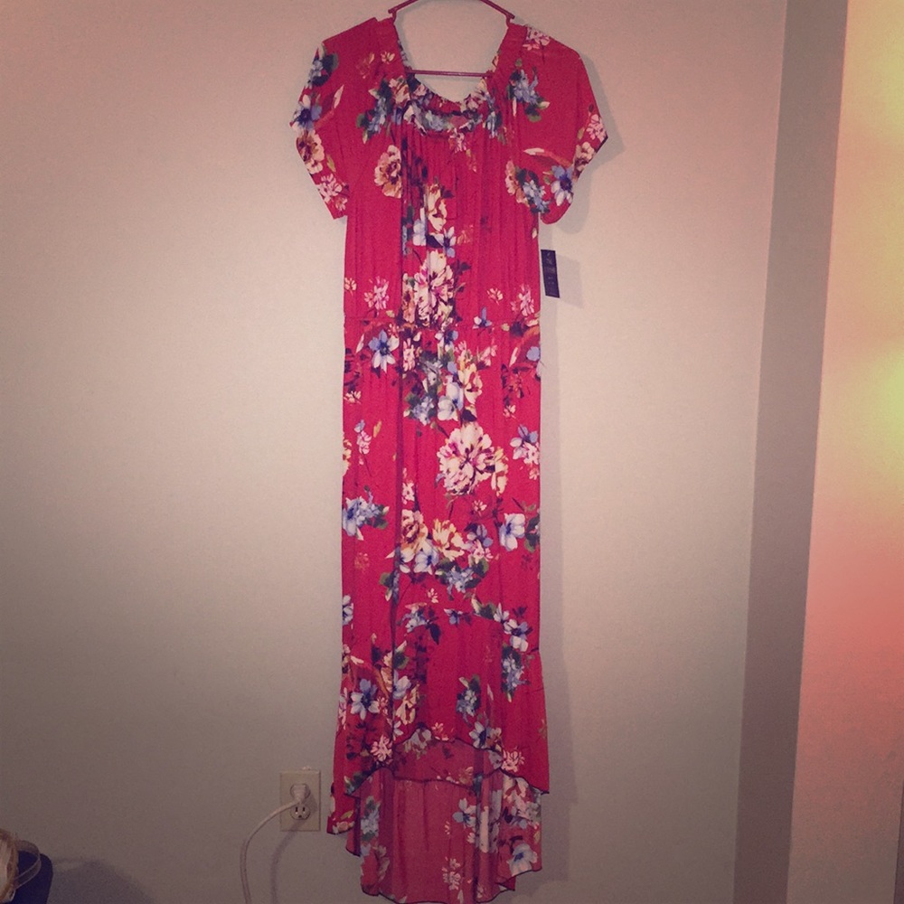 PLUS SIZE High low off shoulder dress